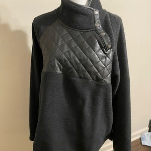 Never Worn! Leather Accent Pullover